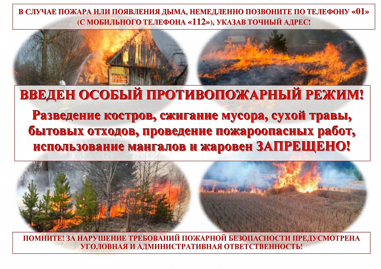 ПАМЯТКА гражданам в условиях особого противопожарного режима.